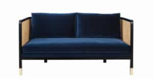 Cannage Sofa / L 160 cm - Velours - RED Edition - Blau