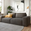 Big-Sofa Lanzo L 250x105 cm Mikrofaser Khakibraun