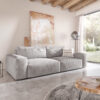 Big-Sofa Lanzo XL 270x125 cm Cord Silbergrau