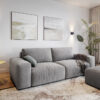 Big-Sofa Lanzo L 250x105 cm Mikrofaser Grau mit Hocker