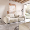 Big-Sofa Lanzo L 250x105 cm Cord Beige mit Hocker