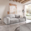 Big-Sofa Lanzo L 250x105 cm Cord Silbergrau mit Hocker