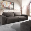 Big-Sofa Lanzo XL 270x125 cm Mikrofaser Khakibraun mit Hocker
