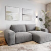 Ecksofa Lanzo L 260x160 cm Mikrofaser Grau Recamiere variabel