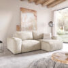 Ecksofa Lanzo L 260x160 cm Cord Beige Recamiere variabel