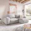 Ecksofa Lanzo L 260x160 cm Cord Silbergrau Recamiere variabel