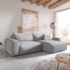 Ecksofa Lanzo XL 280x175 cm Mikrofaser Grau Recamiere variabel