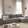 Ecksofa Lanzo L 360x160 cm Mikrofaser Grau Recamiere variabel