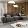 Ecksofa Lanzo L 360x160 cm Mikrofaser Khakibraun Recamiere variabel