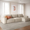 Ecksofa Lanzo L 360x160 cm Cord Beige Recamiere variabel