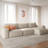 Ecksofa Lanzo XL 380x175 cm Cord Beige Recamiere variabel