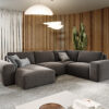 Wohnlandschaft Lanzo L 330x230 cm Mikrofaser Khakibraun Recamiere variabel