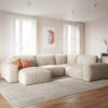 Wohnlandschaft Lanzo L 330x230 cm Cord Beige Recamiere variabel