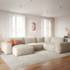 Wohnlandschaft Lanzo XL 370x280 cm Cord Beige Recamiere variabel