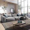 Ecksofa Lanzo XL 380x175 cm Mikrofaser Grau Recamiere variabel