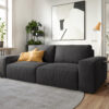 Big-Sofa Lanzo L 250x105 cm Mikrofaser Schwarz