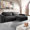 Ecksofa Lanzo XL 280x175 cm Mikrofaser Schwarz Recamiere variabel