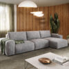 Ecksofa Lanzo L 360x160 cm Cord Silbergrau Recamiere variabel