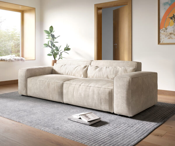 Big-Sofa Sirpio XL 270x125 cm Cord Beige