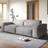 Big-Sofa Sirpio XL 270x125 cm Cord Silbergrau
