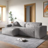 Ecksofa Sirpio XL 270x175 cm Cord Silbergrau Recamiere variabel