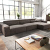 Ecksofa Sirpio XL 370x175 cm Mikrofaser Khakibraun Recamiere variabel