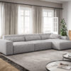 Ecksofa Sirpio XL 370x175 cm Cord Silbergrau Recamiere variabel