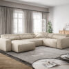 Wohnlandschaft Sirpio XL 360x260 cm Cord Beige Recamiere variabel