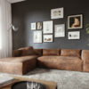 Eckcouch Brom 260 x 175 cm Lederimitat Braun Recamiere links