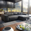 Ecksofa Sirpio XL 270x175 cm Lederimitat Vintage Anthrazit Recamiere variabel