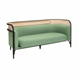 Targa Sofa / L 160 cm - Rohrgeflecht & Stoff - Wiener GTV Design - Grün