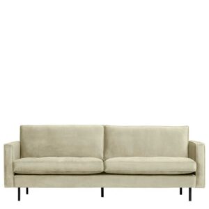 Samt Wohnzimmer Couch in Graugrün Fußgestell aus Metall