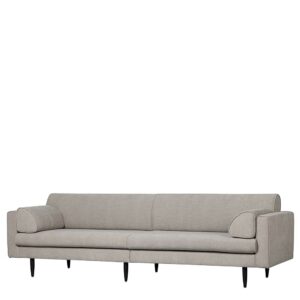 Dreisitzer Sofa in Beigegrau mit Armlehnen Vierfußgestell aus Metall