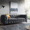 Couch Corleone 225x97 cm Graphite 3-Sitzer Sofa