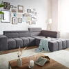 Ecksofa Torin 300x210 cm Mikrofaser Steingrau Ottomane rechts