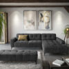 Ecksofa Wilson 295x200 Schwarz Longchair rechts mit Hocker by W. Schillig
