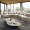 Megasofa Estrea 500x250 cm Bouclé Creme-weiß Rundsofa