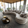 Megasofa Estrea 500x250 cm Webstoff Taupe Rundsofa