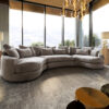 Megasofa Estrea 410x155 cm Webstoff Taupe Rundsofa