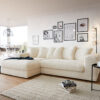 Ecksofa Svada 285x175 cm Plüschcord Beige Recamiere links