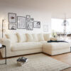 Ecksofa Svada 285x175 cm Plüschcord Beige Recamiere rechts