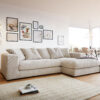 Ecksofa Svada 285x175 cm Mikrofaser Beige Recamiere rechts