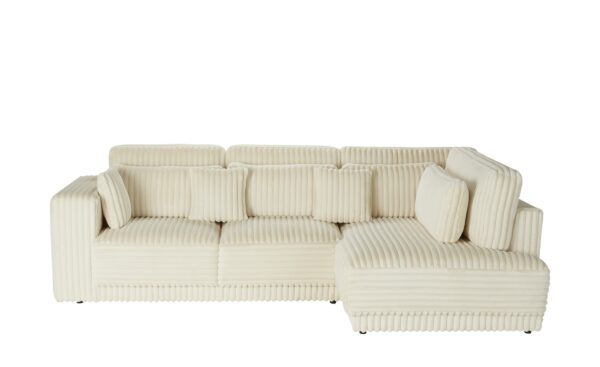 Ecksofa Breitcordsofa mit Kissen Torrino