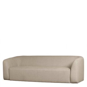 Sofa Dreisitzer Beige aus Chenillegewebe Skandi Design