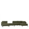 Couchlandschaft Dunkelgrün in modernem Design 400 cm breit (fünfteilig)