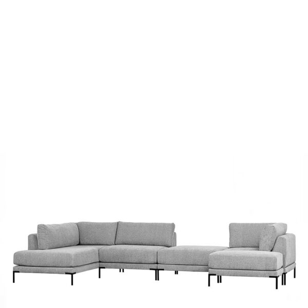 Couchlandschaft Hellgrau mit fünf Sitzplätzen 400 cm breit