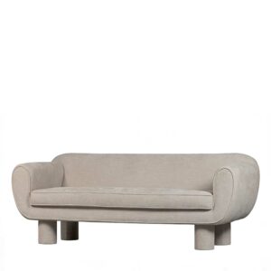 Wohnzimmercouch modern im Skandi Design Bezug aus Chenille