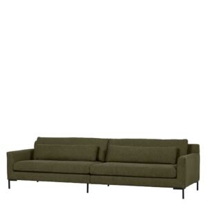 Wohnzimmer Sofa Viersitzer in Dunkelgrün und Schwarz 282 cm breit