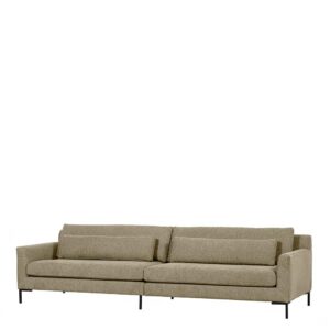 Wohnzimmercouch 4 Personen in Beige und Schwarz Fußgestell aus Metall