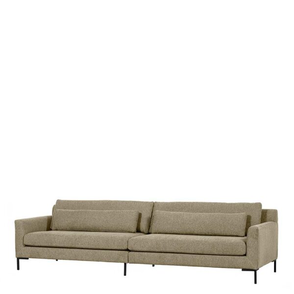 Wohnzimmercouch 4 Personen in Beige und Schwarz Fußgestell aus Metall